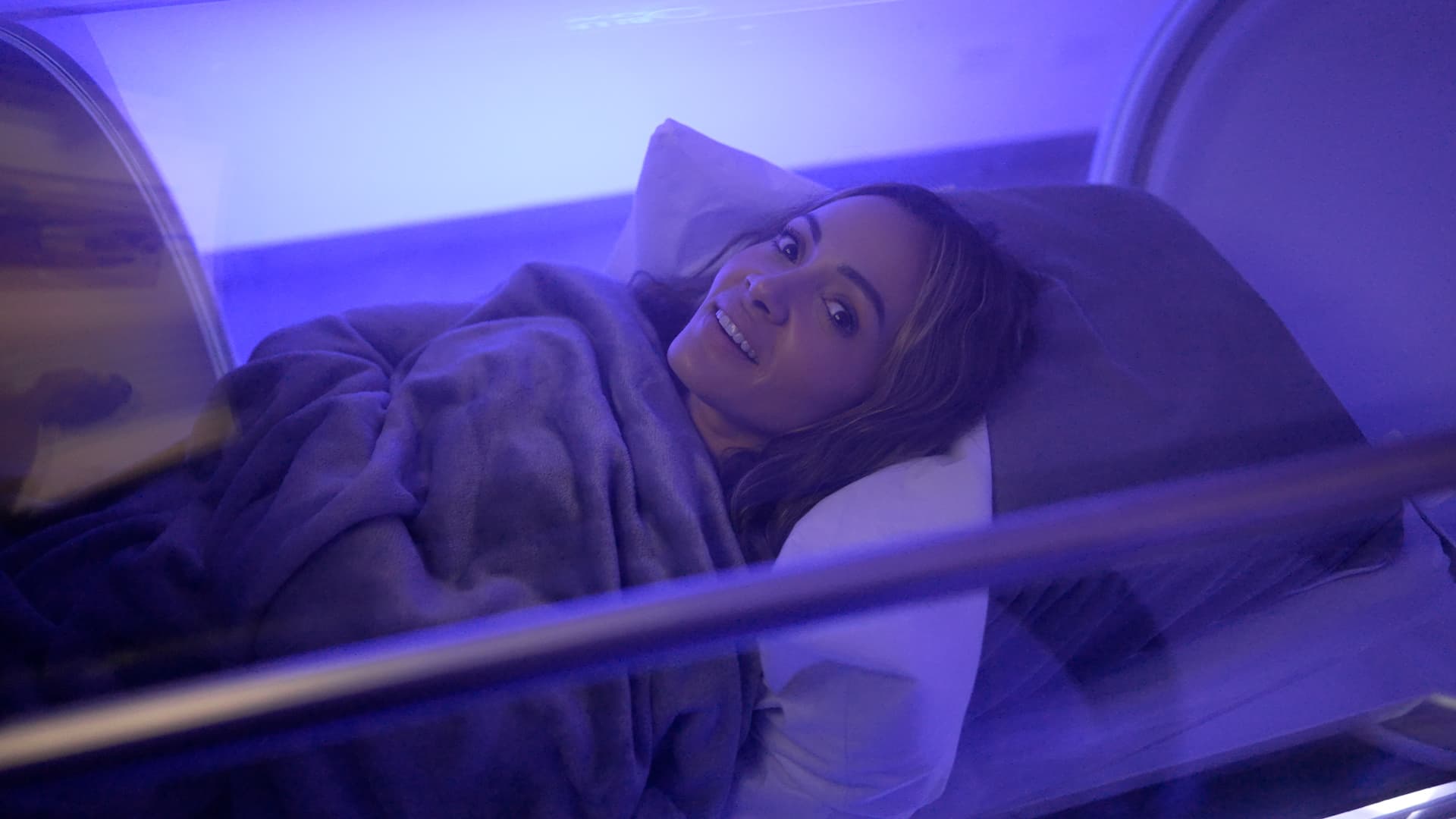 Melissa Inside Hyperbaric Oxygen Chamber